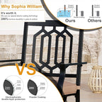 Sophia & William Outdoor Metal Swivel Chairs Set of 4 Patio Dining Rocker Chair with Cushion Furniture Set for Garden Backyard Bistro, 300 lbs