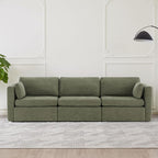 CHITA Oversized Modular Sectional Convertible Fabric Sofa Set, FSC Certified Extra Large Sectional Deep Seat Couch for Living Room, 112 inch Width,3 Seat Modern Modular Sofa, Moss Green