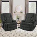 ABCASA Oversized Dual Motor Lay Flat Power Lift Massage Recliner Chair Set of 2 for Elderly with Heat for Living Room, Lift Chairs Recliner with Lumbar Pillow, Cup Holder - Grey