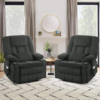 ABCASA Oversized Dual Motor Lay Flat Power Lift Massage Recliner Chair Set of 2 for Elderly with Heat for Living Room, Lift Chairs Recliner with Lumbar Pillow, Cup Holder - Grey