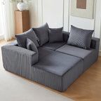 101" Sectional Couches for Living Room,Boneless Cloud Couch,L-Shaped Sofa with Oversized Deep Seat,Comfy Couch for Bedroom,Compressed Sofa in a Box,No Assembly Required,Grey