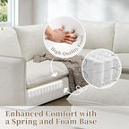Waterproof Cloud Sectional Couches for Living Room,High Backrest Down Filled Couch,6 Seater Oversized Modular U-Shaped Sofas with Chaise,Detachable Sofa Covers,Cream White