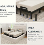 FLEXISPOT Adjustable Bed Frame Base Split King+12-inch Certipur-US Hybrid Mattress with Individual Pocket Spring, Quick Assembly, Massage, Zero Clearance, Whisper Quiet Durable Motor, Zero Gravity