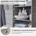 ACCOHOHO Bathroom Storage Cabinet, 72" Tall Farmhouse Storage Cabinet with 2 Drawers, Adjustable Shelves & Barn Door, Cabinet for Bathroom, Living Room, Kitchen, Grey Wash
