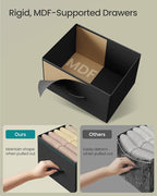 SONGMICS Dresser for Bedroom, Chest of Drawers, Steel, MDF, 9 Non-Woven Fabric Drawers, Storage Organizer Unit, Closet, Entryway, Ink Black and Ebony Black LGS324B01S