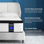 Inofia Twin XL Mattress, 10 Inch Hybrid Innerspring Single Mattress Cool Bed, Breathable Soft Knitted Fabric Cover, Twin XL Size