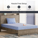 Signature Design by Ashley Full Size iKidz 7 Inch Firm Gel Memory Foam Mattress with Stretch Knit Cover & Pillow Included, Blue Ocean, Fiberglass Free, Mattress in A Box