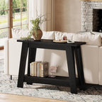 Tribesigns 41.3" Farmhouse Console Table, 2-Tier Wooden Entryway Table with Storage, Rustic Narrow Behind Couch for Living Room, Hallway, Foyer, Black