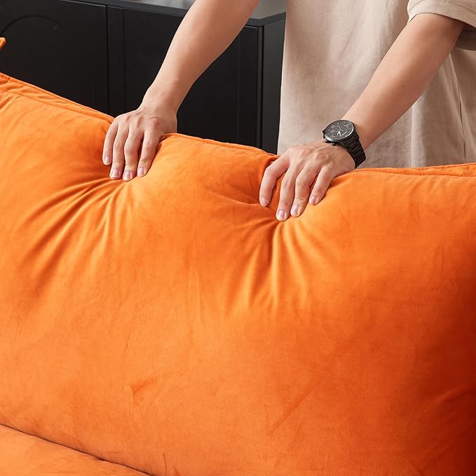 JACH Modular Sectional Couches for Living Room, 162" Deep 4 Seater Sectional Sofa, Cushion Covers Removable, Two Corners and Two Middle, Sofas Furniture for Living Room, Orange