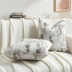 FUTEI Coffee White Decorative Throw Pillow Covers 18x18 Inch Set of 2,Soft Faux Cashmere Jacquard - Textured & Cozy Cushion Case,Modern Home Decor for Couch Bed Living Room