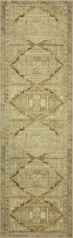Loloi Magnolia Home by Joanna Gaines Sinclair Collection SIN-02 Khaki/Tobacco 2'-3" x 3'-9", .25" Pile Height, Machine Washable, Accent Rug