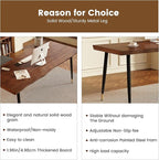 Solid Wood Desk 55 inches, Home Office Computer Desk Wooden Rustic Writing Desk Metal Modern Simple Design Executive Real Wood Desk(Walnut)