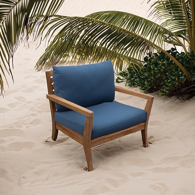 Tommy Bahama Deep Seating Lounge Cushion, 26" X 30" X 4", Bamboo Bay Cobalt