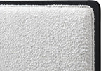 Nord Queen Size Wood Platform Bed | Box Spring Not Required | Black Frame and Cream Beige Boucle