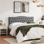 Tufted Upholstered Headboard Twin Size, Sturdy and Durable Solid Wood Twin XL headboard, Fabric Headboard Adjustable Height from 37” to 51”, Modern Button Diamond Design Head Board, Grey