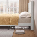 Gizoon King Bed Frame with Wingback Headboard, Upholstered Platform Bed with Modern Geometric Headboard, Wooden Slats, Noise-Free, No Box Spring Needed