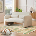 59" W Upgrade Lambswool Fabric Loveseat Sofa, Modern Love seat Couch, Solid and Easy to Install, Upholstered 2-Seater Couch for Bedroom, Apartment, Living Room