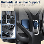 Ergonomic Office Chair, Mesh Computer Desk Chairs with Adjustable Lumbar Support, 3D Armrests, Tilt Function, Comfy Wide Seat, Swivel Executive Work Task Chair for Company and Home