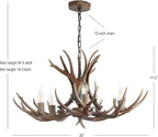 JONATHAN Y JYL6300A Eldora 30" Adjustable Resin Antler 5-Light LED Chandelier, Glam, Rustic,Cottage,Transitional, Dimmable Dining Room, Living Room, Kitchen, Foyer, Bedroom, Brown