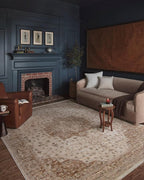 Loloi Magnolia Home by Joanna Gaines Junie Collection JUE-04 Natural/Clay 5'-3" x 5'-3", .38" Pile Height, Round Area Rug