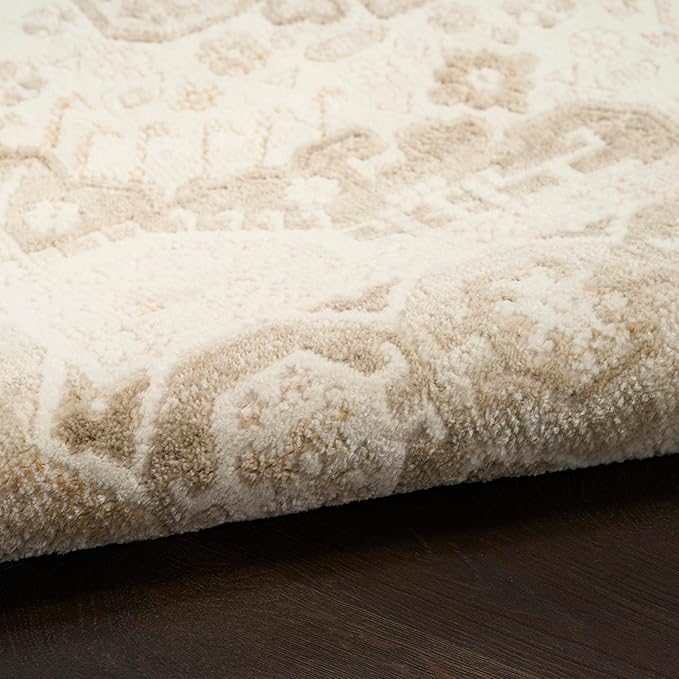 Nourison Home Pardis Ivory Beige 4' x 6' Area Rug - Easy Clean, Non Shedding, Bed Room, Living Room, Dining Room, Kitchen (4' x 6')