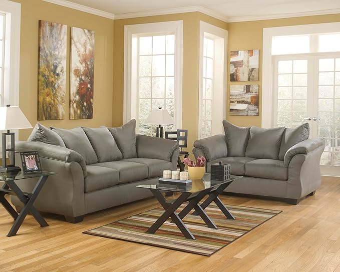 Signature Design by Ashley Darcy Casual Plush Loveseat, Grayish Brown