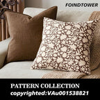 Foindtower Set of 2 Decorative Neutral Floral Throw Pillow Covers Accent Farmhouse Cushion Covers Boho Vintage Pillowcase for Couch Sofa Bedroom Living Room Home Decor,18×18 Inch,Brown