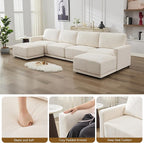 77.4" Chenille Modular Loveseat Oversized Upholstered 2 Seater Sectional Sofa with Thickened Cushions, Easy Assembly, Modern Comfy Love Seat Couch for Living Room, White