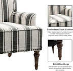 Accent Chair, Mid Century Modern Comfy Armchair for Living Room, Linen Fabric Single Sofa Lounge for Reading Bedroom Apartment Waiting Room with Wood Legs