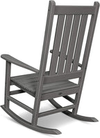 POLYWOOD Vineyard Porch Rocking Chair, HDPE Outdoor Rocker, Patio Furniture, Black, Made in USA