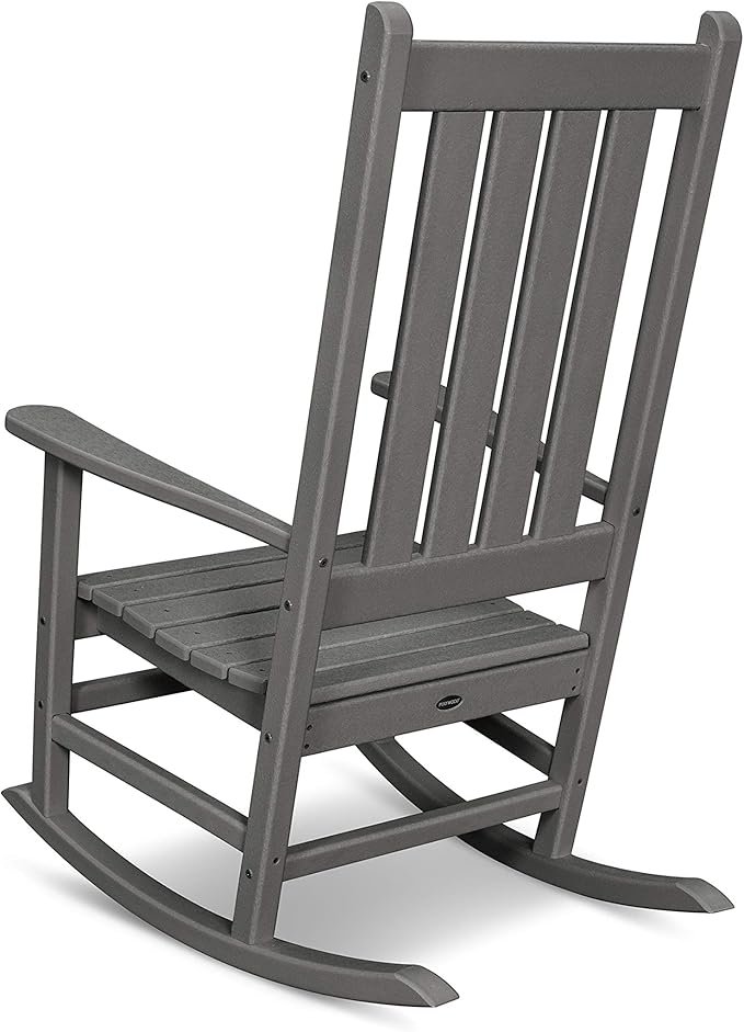 POLYWOOD Vineyard Porch Rocking Chair - Slate Grey - Heavy Duty HDPE Outdoor Rocker for Patio, Deck & Front Porch - Classic American Made Furniture