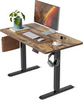 CubiCubi 40 x 24 Inches Electric Standing Desk, Height Adjustable Sit to Stand Desk, Home Office Table with Splice Board, Rustic Brown
