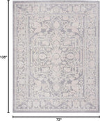 SAFAVIEH Area Rug 6x9 - Reflection Collection - Light Grey & Cream, Non-Shedding & Easy Cleaning, Ideal for Foyer, Living Room, Bedroom (RFT665C)
