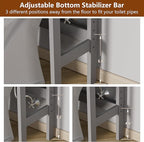 Over-The-Toilet Storage Shelf with Doors, Bathroom Freestanding Organizer Space Saver with Adjustable Shelf, Gray