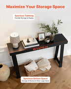 VEVOR 46 in Console Table, Modern Desk Behind The Couch, Wooden Rectangle Entrance Desk, Narrow Long Sofa Table Accent Stand for Hallway, Bedroom, Living Room, Foyer, Easy Assembly, Black
