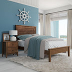 Grain Wood Furniture Greenport Solid Wood Platform Bed, Twin Size, Brushed Walnut