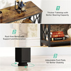 LITTLE TREE Console Table with Storage Shelves, 70.9" Industrial 3-Tier Sofa Table for Living Room, Long Foyer Table Entryway Table for Hallway, Front Door, Entrance, Rustic Brown & Black