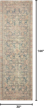 Loloi Angela Rose Aubrey Collection AUB-01 Navy/Multi 2'-6" x 12'-0", .19" Pile Height, Runner Rug