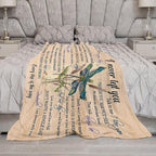 Dragonfly Blanket Memorial Sympathy Gifts for Girls Women Loved One I Never Left You Throw Blanket for Kids Adults Soft Warm Cozy Fleece Blanket for Couch Sofa Bed 60"x80"