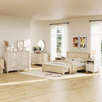 10 Drawer Dresser for Bedroom, 2 in 1 Tall Modern Chest of Drawers, Beveled Profile Design, Wood Drawer Organizer for Bedroom, Living Room, Hallway and Entryway,Oak