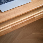 40"x24" Solid Wood Desk with Drawers,Wood Writing Desk for Small Spaces, Home Office Desks for Work, Gaming Study PC Desk for Bedroom, Student Computer Desks(Natural Wood Color, 40 inch)