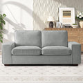 RISAR 71.25" Modern Loveseat Sofa for Living Room, Chenille Couch with Removable Cover & Spring Cushions, Solid Wood Frame, Easy Assembly for Small Spaces (Light Gray)