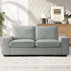 RISAR 71.25" Modern Loveseat Sofa for Living Room, Chenille Couch with Removable Cover & Spring Cushions, Solid Wood Frame, Easy Assembly for Small Spaces (Light Gray)