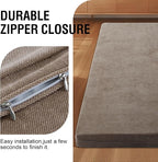 H.VERSAILTEX Full Size Armless Futon Mattress Covers for Traditional Japanese Futon Mattress Soft Chenille Couch Slipcovers Floor Mats Sofa Protector Zippered Sleeper Sofa Cover,Taupe