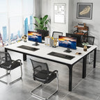 Tribesigns 78.7 Inches Extra Long Computer Desk 2 Person Desk, Double Long Desk, Workstaion for Home Office (White+Black)