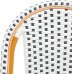 SAFAVIEH Outdoor Collection California Bistro White/Navy Side Chair Set of 2 (Fully Assembled)