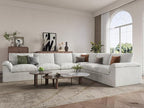 EASE MOOSE Boneless Modular Cloud Couch, Oversized L-Shaped Sectional Sofa for Living Room, Extra Large Movable Couches, 6-Deep-Seat Movable Sofas for Bedroom, Apartment, Chenille (White)