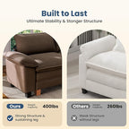 PHI VILLA Indoor Modular Sectional Couches Sets, 2-Piece Armless Sofa Set, 2-Seater Upholstered Couch for Living Room Small Spaces, Chenille Fabric, Taupe