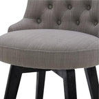 Watson & Whitely Counter Height Bar Stools Set of 3, Performance Fabric Upholstered Modern Swivel Barstool with Back, Solid Wood Legs, 26" H Seat, Flint Grey