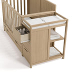 Graco Hadley 5-in-1 Convertible Crib & Changer (Driftwood) – GREENGUARD Gold Certified, Fits Standard Crib Mattress, Converts to Toddler Bed and Full Bed, 4 Adjustable Mattress Heights